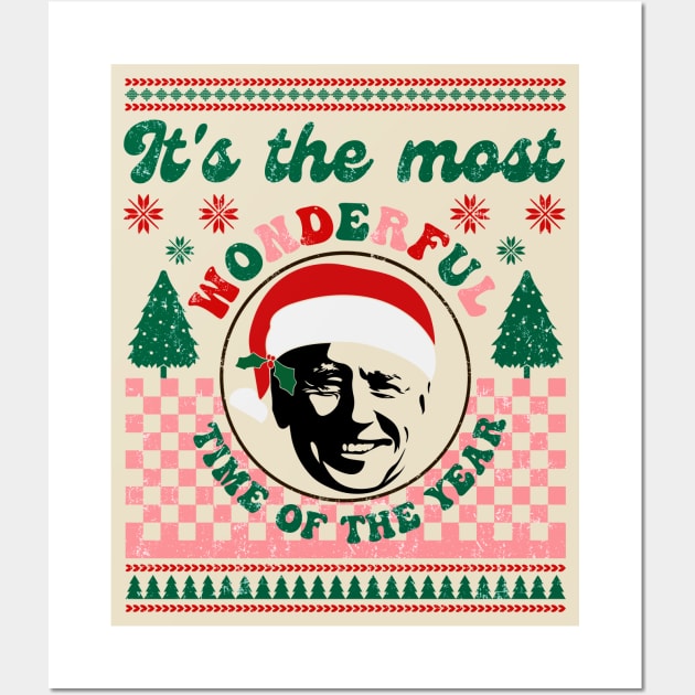 Funny Joe Biden Christmas Wall Art by Sruthi